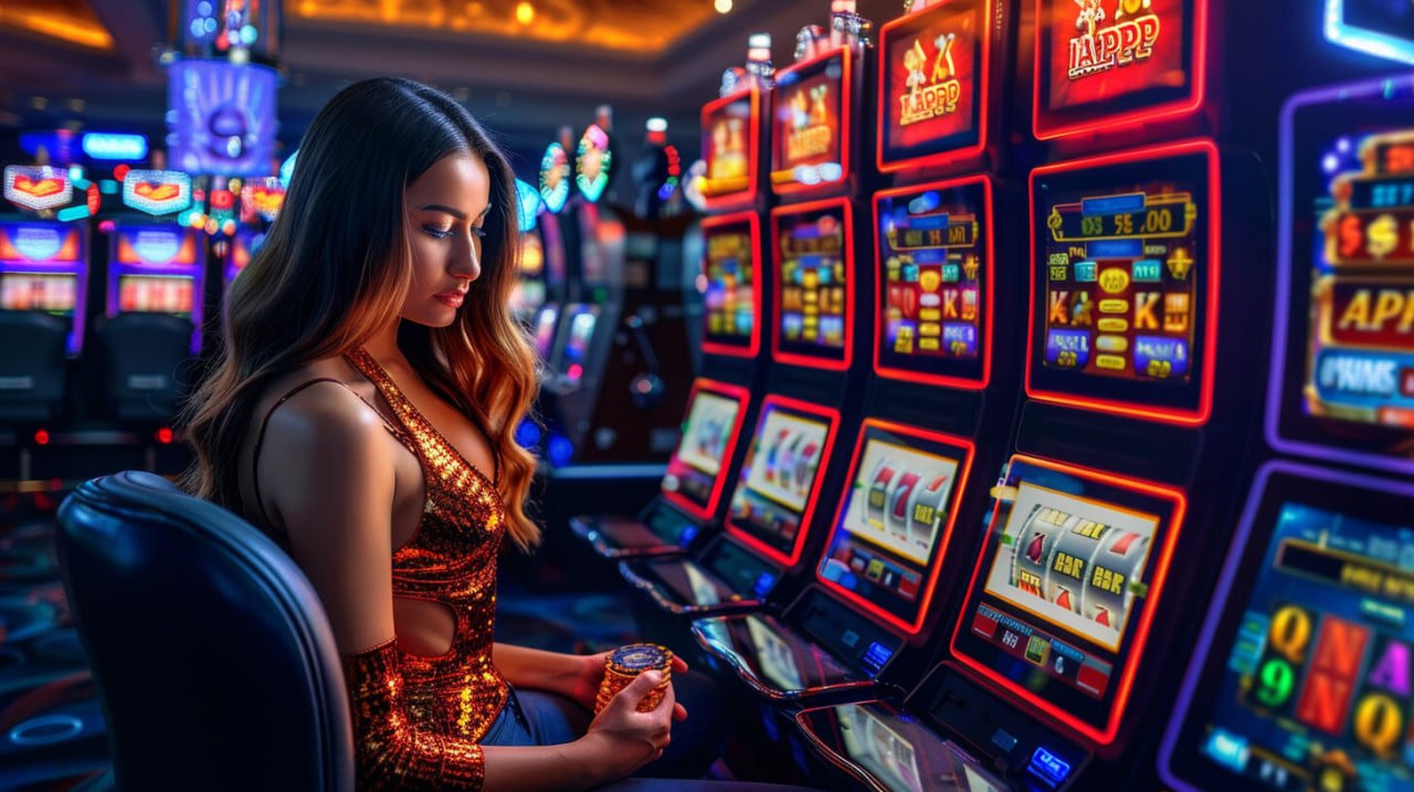Caribbean Stud Poker dealer station at fomo19 slot live studio